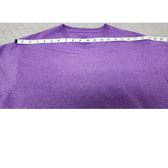 Fruit Of The Loom Purple Pre Shrunk Cotton Poly V- Neck T-shirt Women's Size 18 - Picture 4 of 6